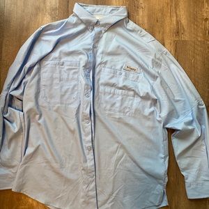 2xl baby blue Columbia long sleeve fishing shirt